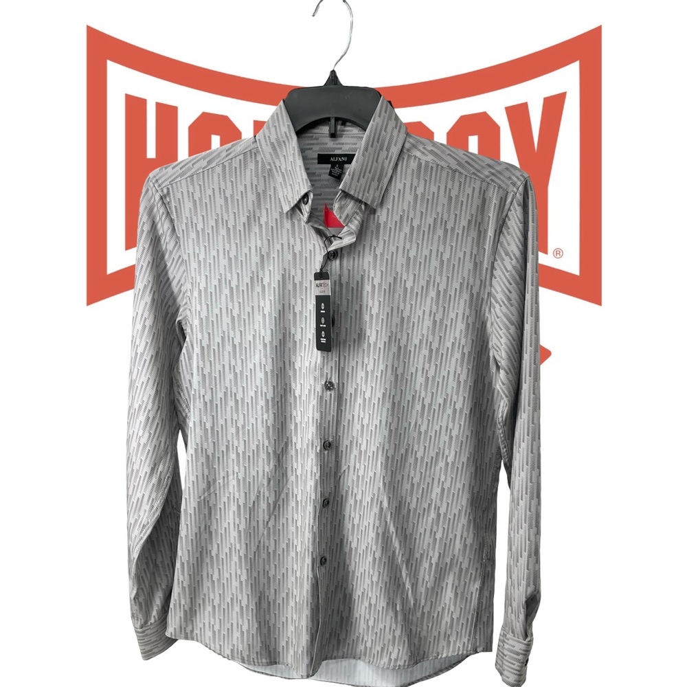 Alfani Gray Patterned Men's Shirt